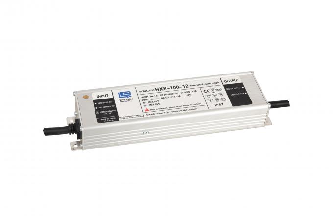 Alüminyum Muhafaza IP67 LED Yağmur Geçirmez Güç Kaynağı 8.3A 12V 100W LED sürücü 0