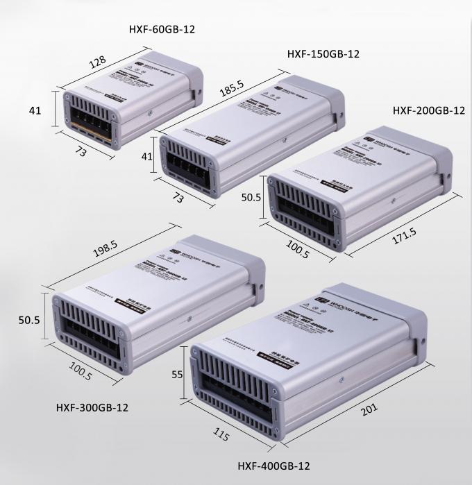 180-264Vac Yağmur Geçirmez LED Güç Kaynağı 5Amp 12V 60W SMPS LED Aydınlatma İçin 3